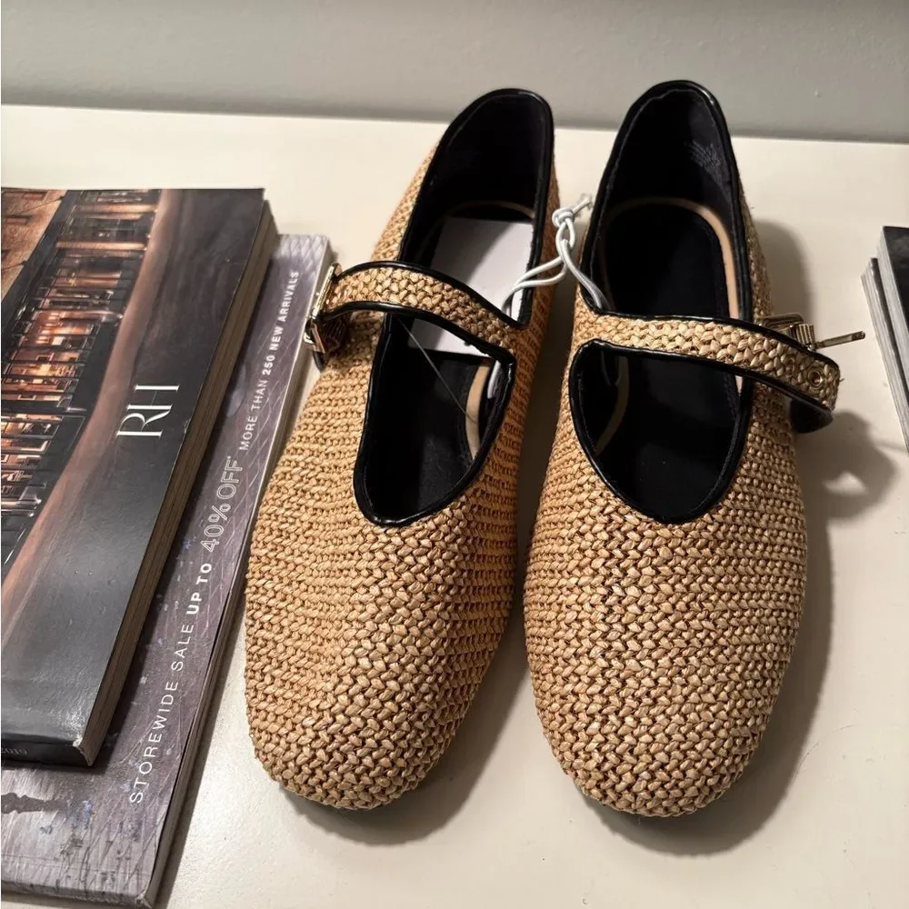 H&M Raffia Braided Ballet Flats NWT - Picture 5 of 8
